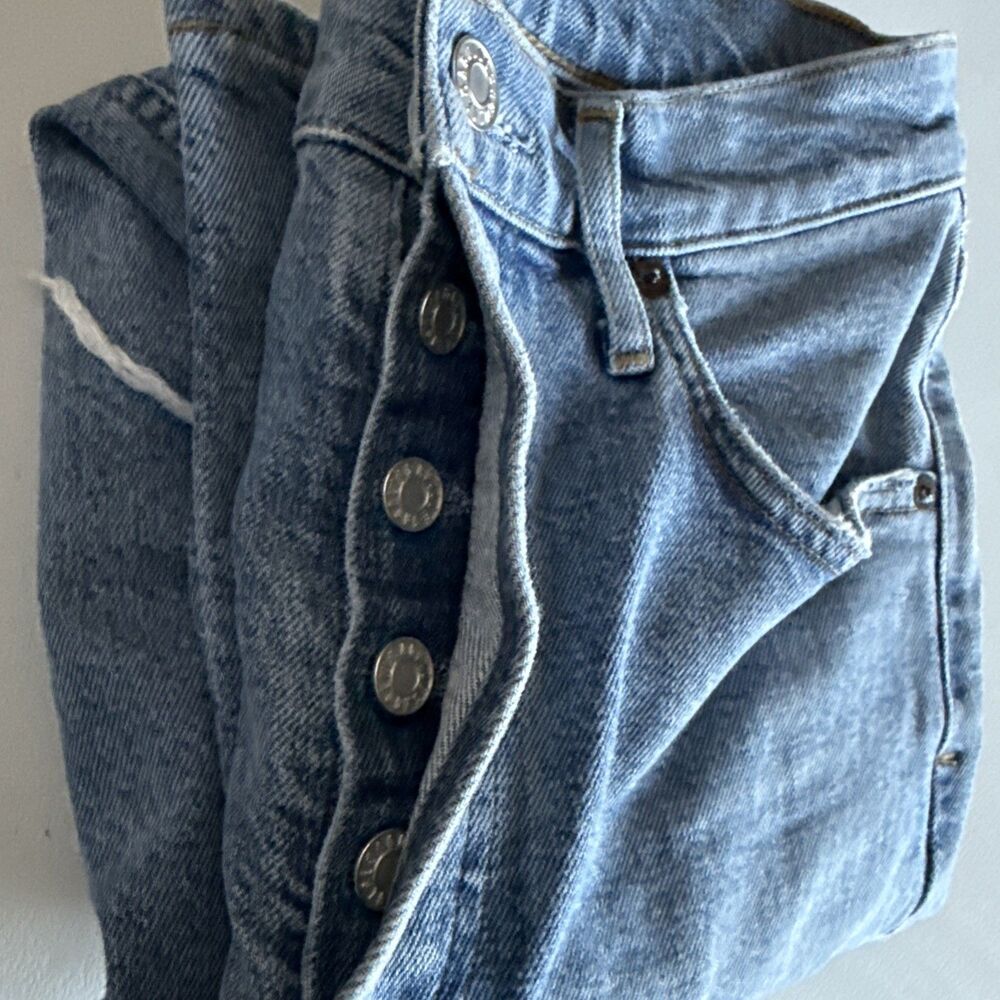 Agolde Jeans Riley Crop Womens Size 24 High Rise Straight Distressed Denim - Picture 9 of 9